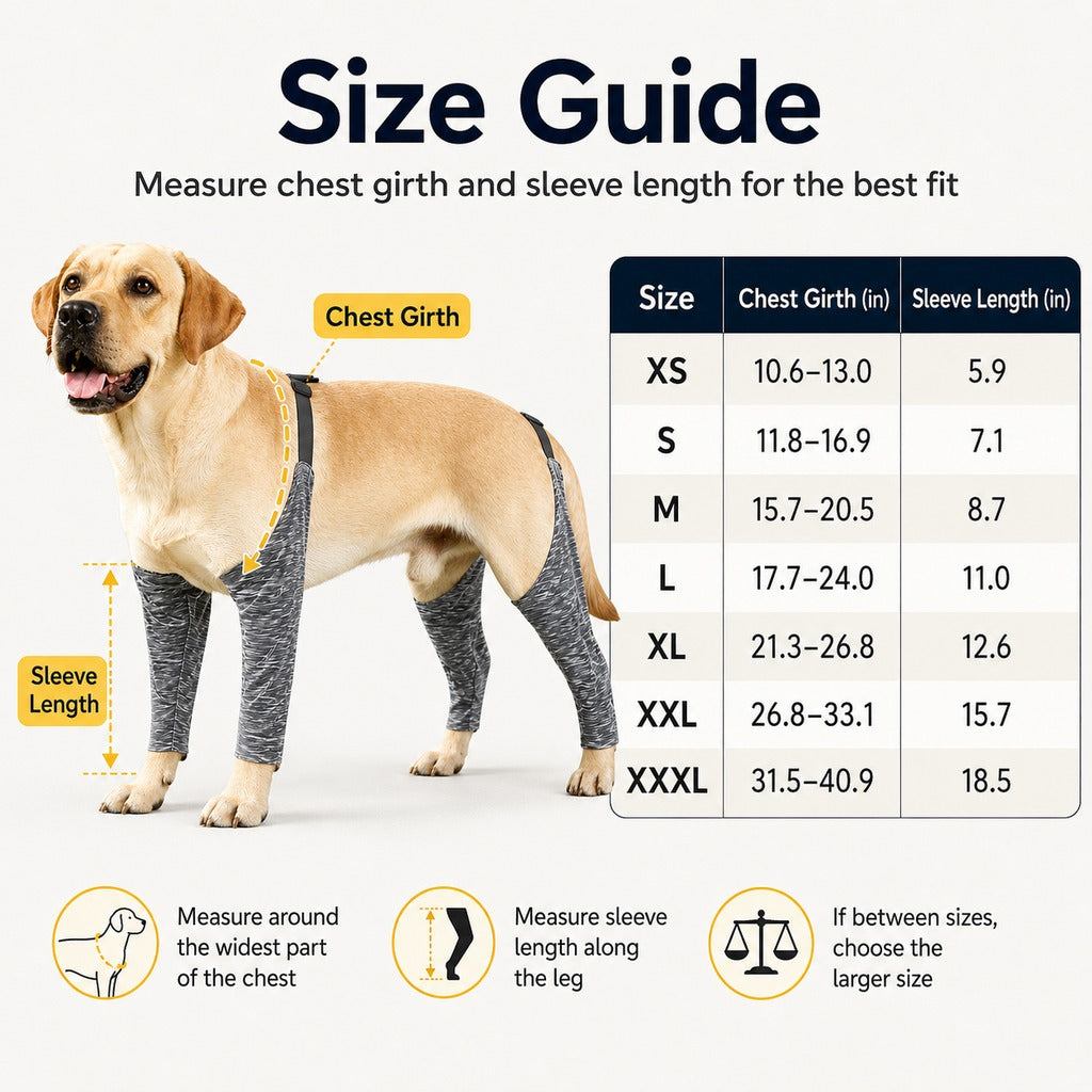 Ortekor 4-Leg Outdoor Dog Sleeves for Walks - Helps Keep Legs Cleaner