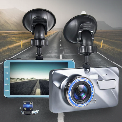 Dual Camera Car Recorder Front Rear 1080p HD Wide Angle Dashboard Video System Night Vision Parking Monitor Motion Sensor Loop Recording