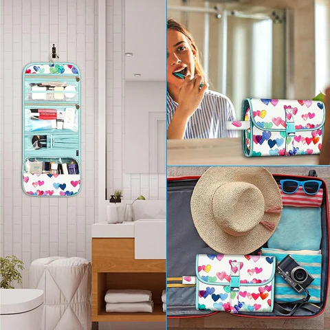 Chic Makeup Storage Bag | Portable Hanging Organizer with Multiple Compartments for Effortless Travel