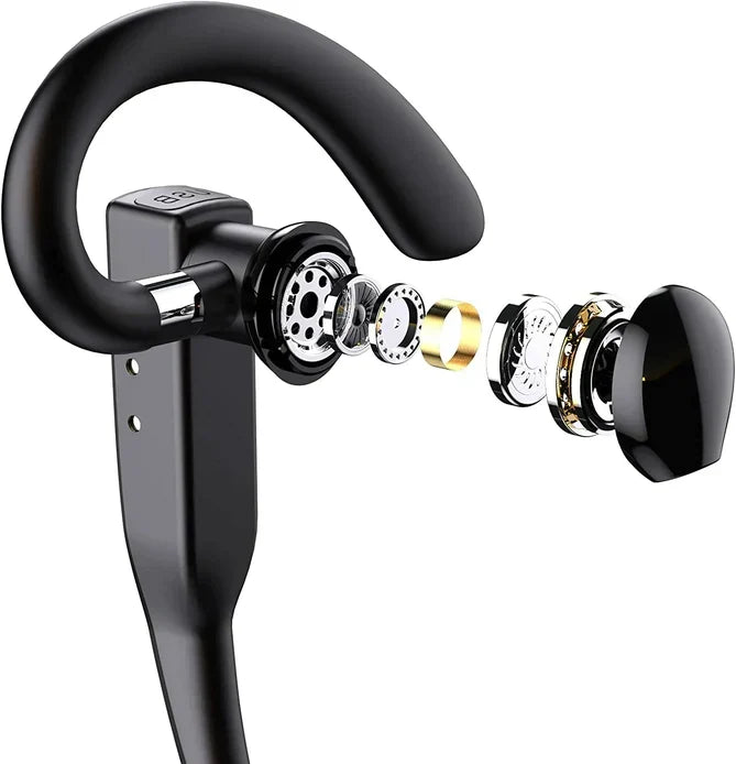 Wireless Bluetooth Earpiece with Dual-Mic Noise Canceling for Hands-Free Calling, 25-Hour Battery for Drivers & Professionals