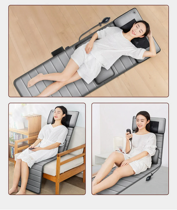 Electric Massage Pad with Heat Therapy – Vibrating Cushion Mat for Back, Neck & Body – 9 Intensity Levels – Carbon Fiber Heating Technology