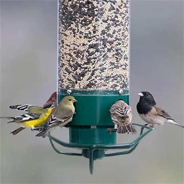 Weight-Activated Spinning Bird Feeder for Backyard Wildlife Watching Wild Songbird Seed Station Hanging Metal Outdoor Garden Feeding Station