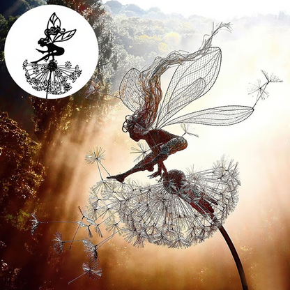 Metal Fairy Garden Stakes for Outdoor & Indoor Yard Decoration | Weather-Resistant Silhouette Art | Set of Whimsical Lawn Ornaments for