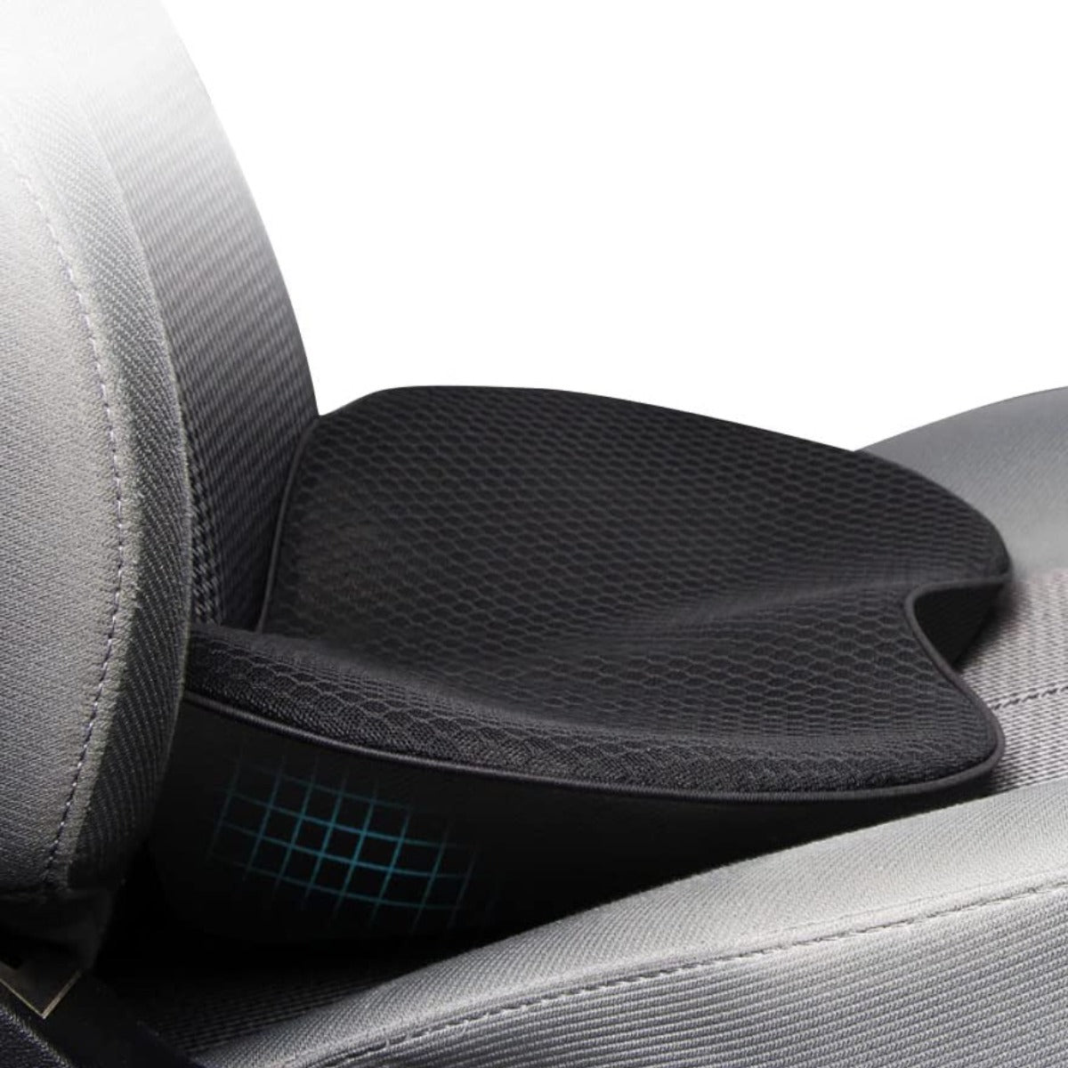 Ergonomic Driver Seat Lift Pad with Memory Foam | Extra Height for Better Visibility & Back Support | Anti-Slip Bottom | Breathable