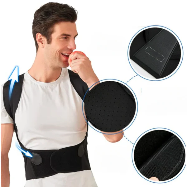 Posture Corrector Brace for Upper Back Shoulder Support – Adjustable Corrective Alignment Harness for Men Women Slouching Relief Spinal