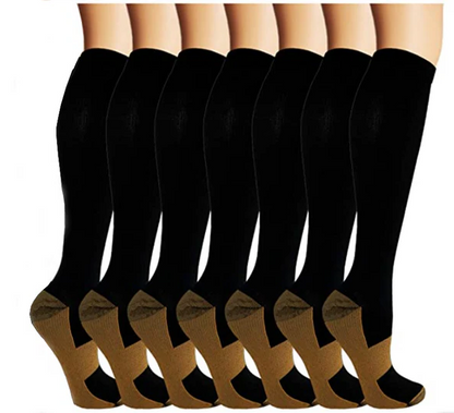 Graduated Compression Socks 7-Pack for Active Support & Daily Circulation | Men's Women's Athletic Recovery Legwear | 20-30 mmHg Pressure