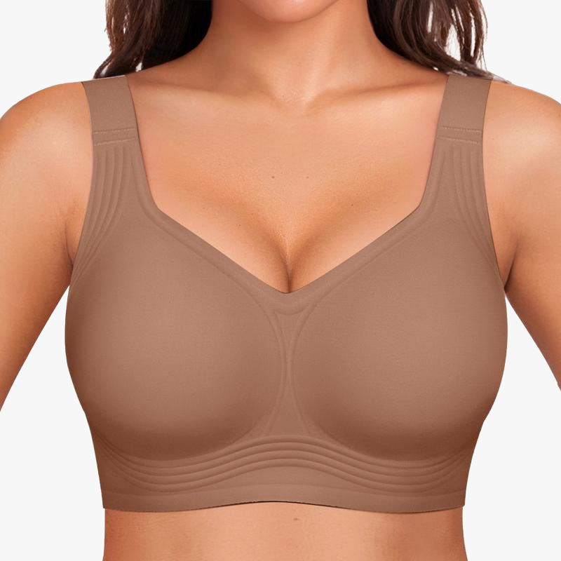 Wireless Push-Up Comfort Bra with Silicone Support Bands for All-Day Lift and Shape