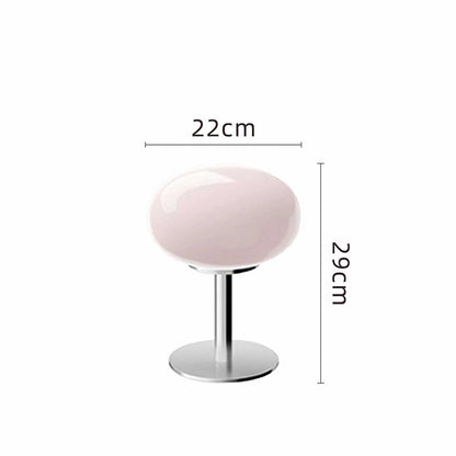 Sculptural Chrome and Frosted Glass Nightstand Lamp with Soft Glow LED for Bedroom, Desk, Living Room Accent Lighting