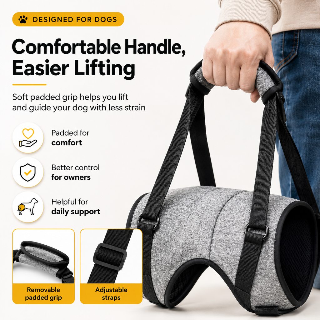 Ortekor Dog Rear Support Harness for Stairs, Walks & Car Rides - Mobility Lift Sling for Senior Dogs with Weak Hind Legs