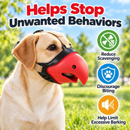 Ortekor Adjustable Parrot Beak Dog Muzzle for Walks & Training - Helps Reduce Scavenging & Biting