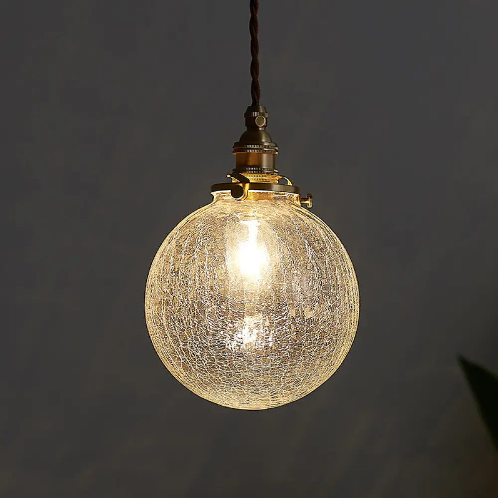 Industrial Glass Globe Pendant Light Fixture Clear Sphere Hanging Lamp Dining Room Kitchen Island Ceiling Lighting E26 Socket