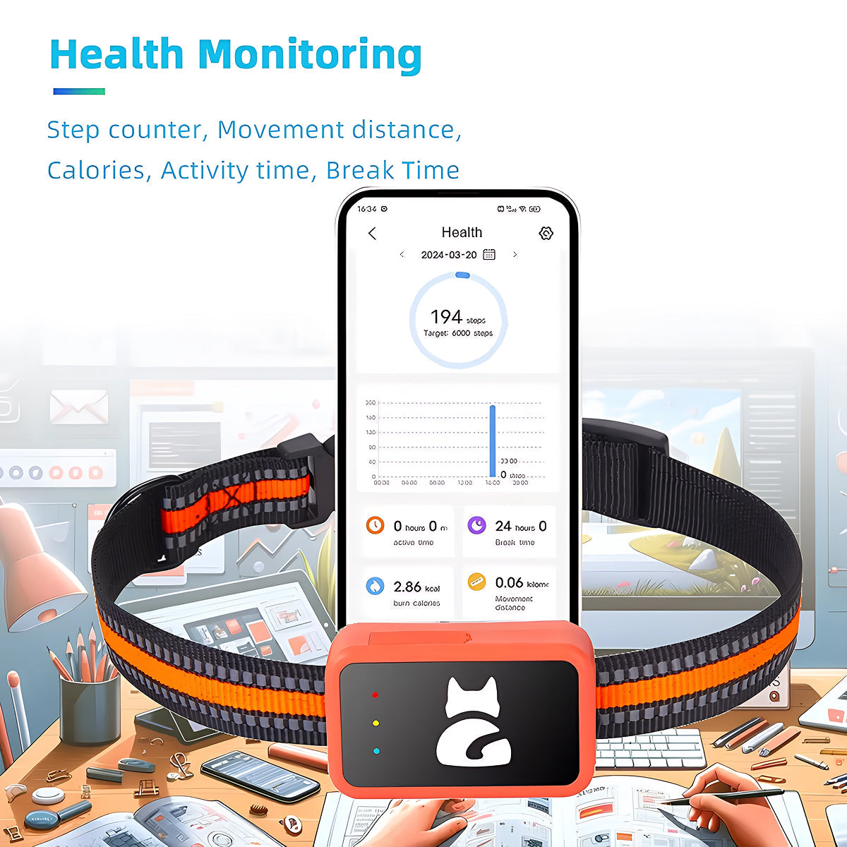 Real-Time Cat & Dog Location Monitor with Geo-Fence Alerts – Lightweight Wearable Pet Finder for Indoor & Outdoor Safety