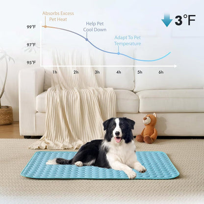 Self-Cooling Dog Mat | Gel-Free Heat Relief Pad for Summer | Machine Washable | 6 Sizes for Small to Large Dogs