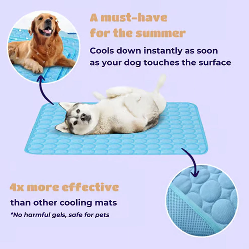 Self-Cooling Dog Mat | Gel-Free Heat Relief Pad for Summer | Machine Washable | 6 Sizes for Small to Large Dogs