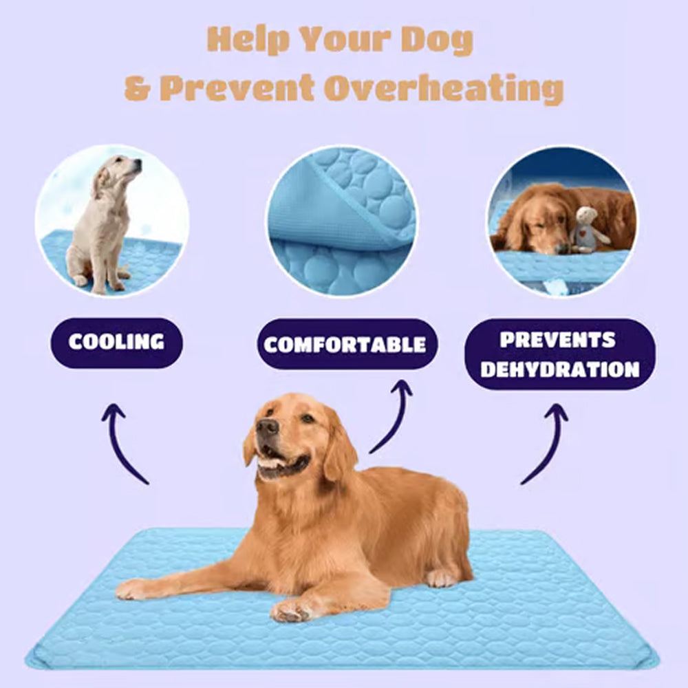 Self-Cooling Dog Mat | Gel-Free Heat Relief Pad for Summer | Machine Washable | 6 Sizes for Small to Large Dogs