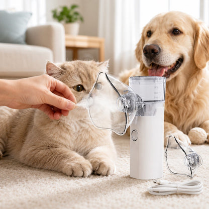Ortekor Portable Pet Nebulizer Care Kit for Cats & Dogs - Quiet Mist Device for Senior & Sensitive Pets