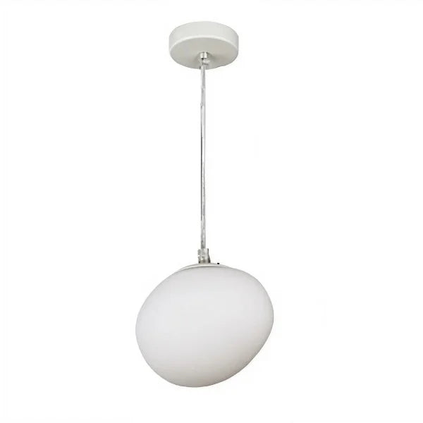 Frosted Glass Globe Ceiling Fixture with Adjustable Cord for Dining Room Kitchen Island Bedroom Hallway Overhead Lighting Modern Iron Accent