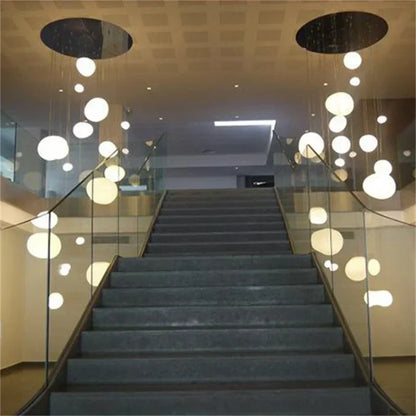 Frosted Glass Globe Ceiling Fixture with Adjustable Cord for Dining Room Kitchen Island Bedroom Hallway Overhead Lighting Modern Iron Accent