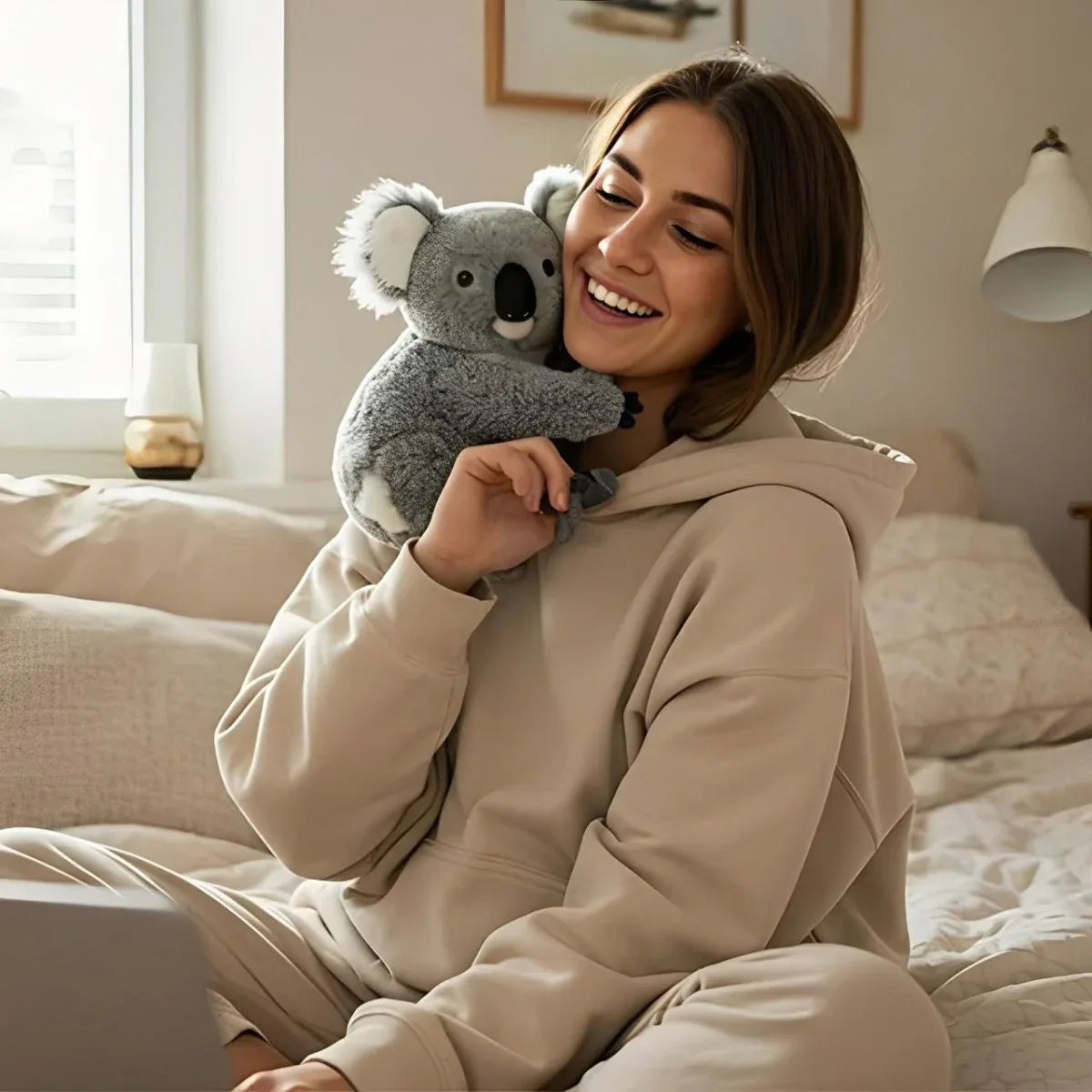 Plush Koala Stuffed Animal for Comfort & Sleep | Soft Gray Cuddle Toy for Kids & Adults | Calming Sensory Companion