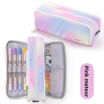 Kids Pencil Organizer with Elastic Straps & 180° Opening – Holds 40 Pens, Markers & School Supplies