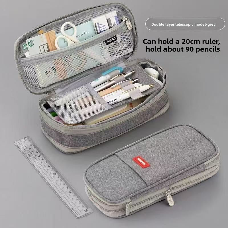 Kids Pencil Organizer with Elastic Straps & 180° Opening – Holds 40 Pens, Markers & School Supplies
