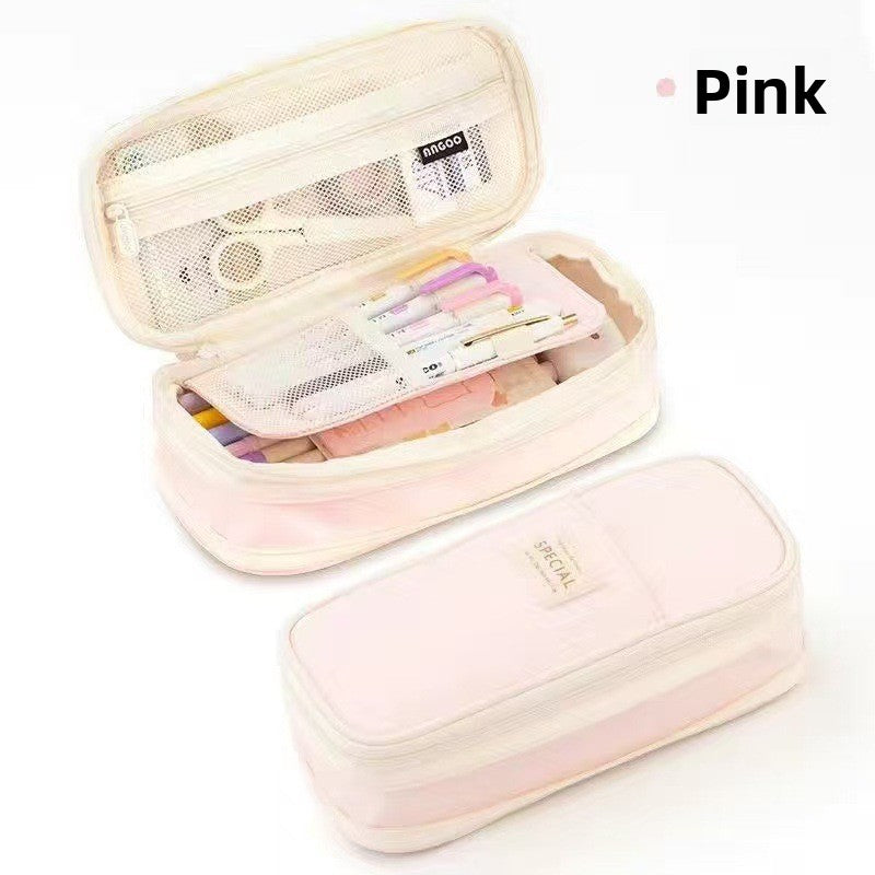 Kids Pencil Organizer with Elastic Straps & 180° Opening – Holds 40 Pens, Markers & School Supplies