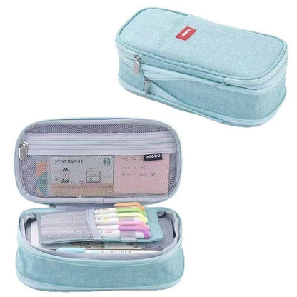 Kids Pencil Organizer with Elastic Straps & 180° Opening – Holds 40 Pens, Markers & School Supplies