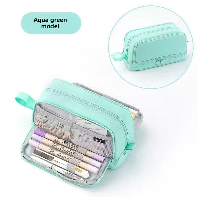 Kids Pencil Organizer with Elastic Straps & 180° Opening – Holds 40 Pens, Markers & School Supplies