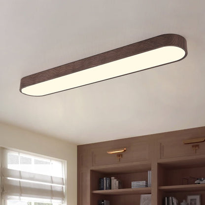 Ortekor Nordic Glow | Flush Mount Ceiling Light with Wood Accent | Elegant Oval Design for Cozy Ambient Lighting