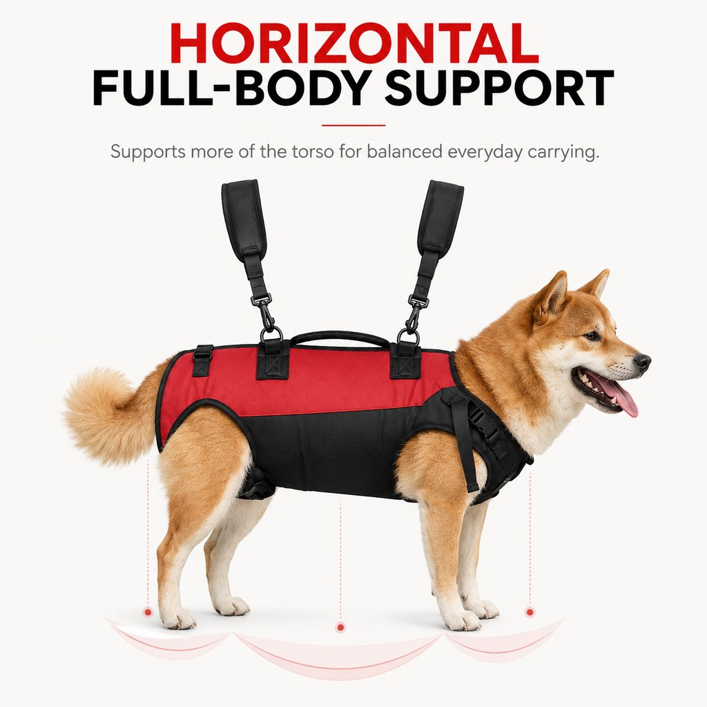 Ortekor Hands-Free Dog Carrier Harness Backpack for Walks, Hiking & Travel — Carry Tired Small & Medium Dogs Comfortably
