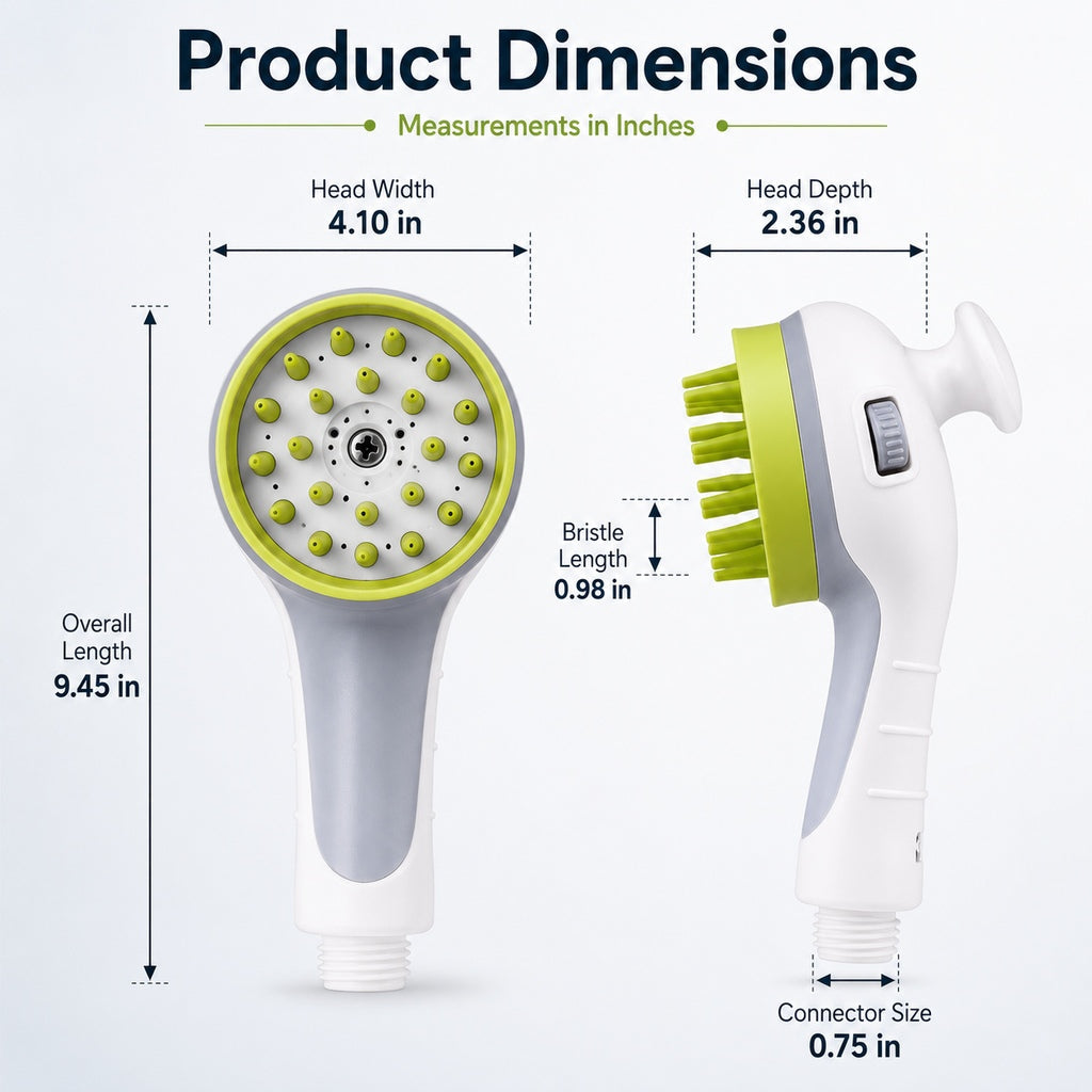 Ortekor 3-in-1 Pet Bathing Sprayer Brush for Dogs & Cats - Easier Indoor & Outdoor Washing