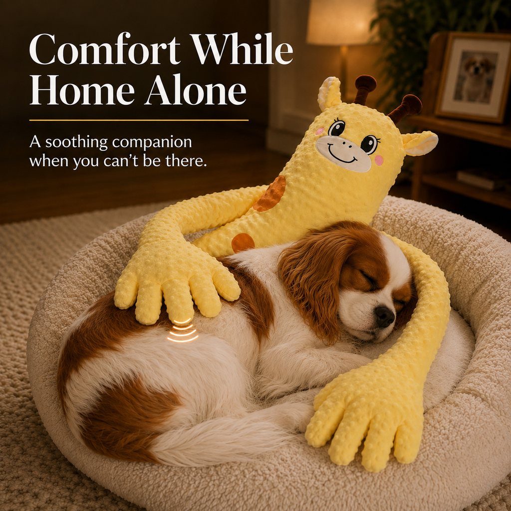 Ortekor Remote-Controlled Pet Calming Plush Companion with Heated Paws – 3 Comfort Modes & 30-Min Auto Shut-Off for Dogs and Cats, Cozy Bedtime Companion