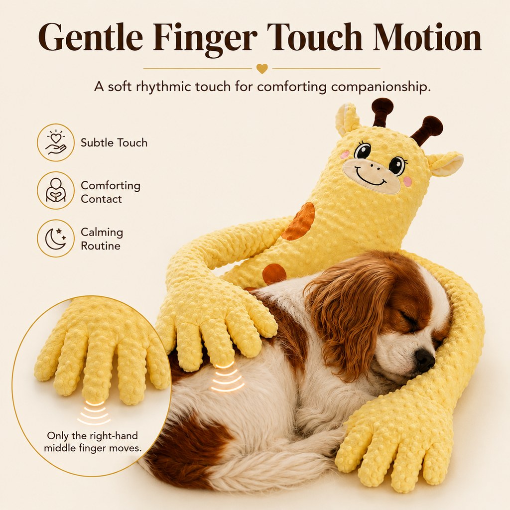 Ortekor Remote-Controlled Pet Calming Plush Companion with Heated Paws – 3 Comfort Modes & 30-Min Auto Shut-Off for Dogs and Cats, Cozy Bedtime Companion