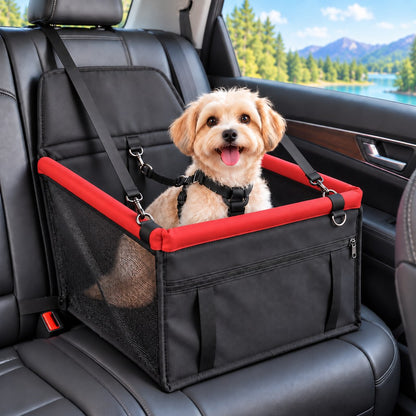 Ortekor Pet Car Booster Seat for Small Dogs and Cats - Stable Travel Seat to Reduce Roaming in Front and Rear Seats