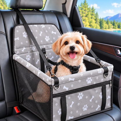 Ortekor Pet Car Booster Seat for Small Dogs and Cats - Stable Travel Seat to Reduce Roaming in Front and Rear Seats