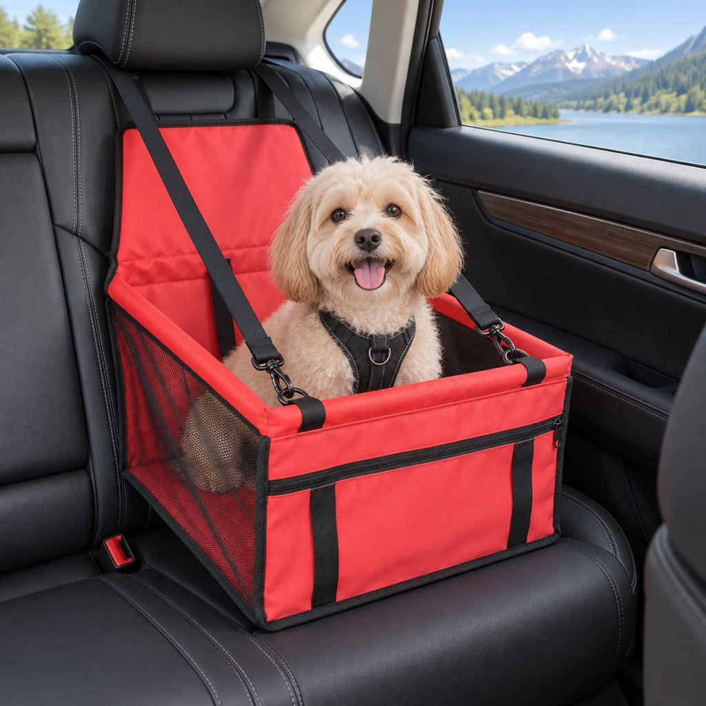 Ortekor Pet Car Booster Seat for Small Dogs and Cats - Stable Travel Seat to Reduce Roaming in Front and Rear Seats