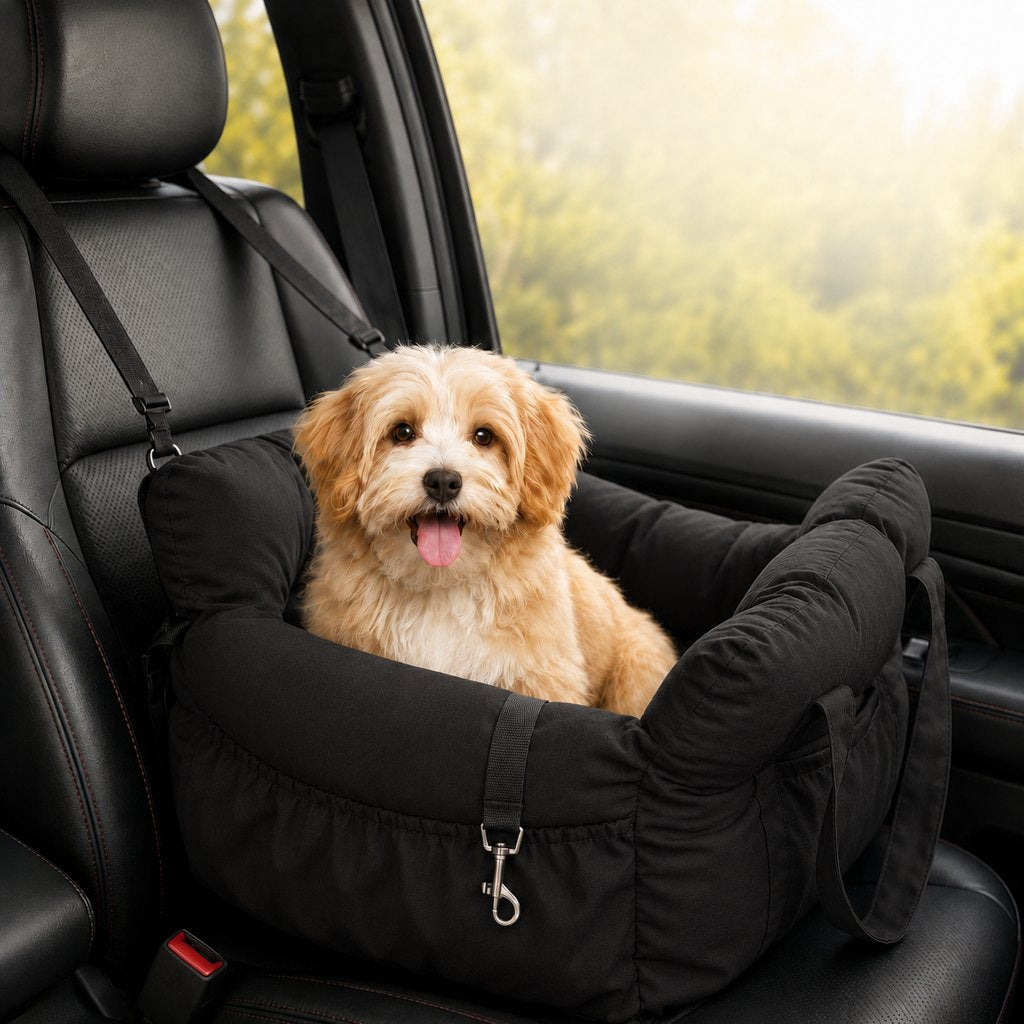 Ortekor Pet Car Seat Sofa for Road Trips - Cozy Travel Bed for Calmer, More Secure Rides