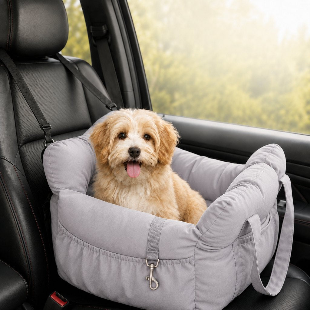 Ortekor Pet Car Seat Sofa for Road Trips - Cozy Travel Bed for Calmer, More Secure Rides