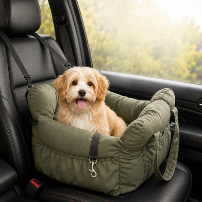 Ortekor Pet Car Seat Sofa for Road Trips - Cozy Travel Bed for Calmer, More Secure Rides
