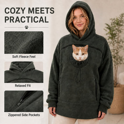 Ortekor Hands-Free Pet Carrier Hoodie – Cozy Front Pouch for Cats & Small Dogs at Home & Everyday Outings