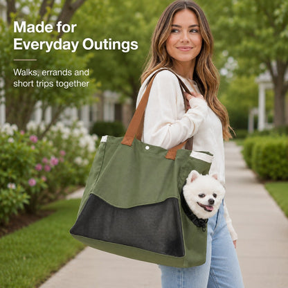Ortekor Pet Carrier Tote Bag for Cats & Small Dogs - Breathable Shoulder Bag for Walks, Vet Visits & Errands