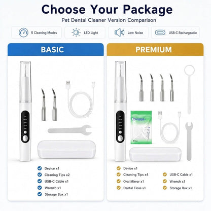 Ortekor Ultrasonic Pet Dental Cleaner for Dogs & Cats – At-Home Tartar Care for Fresher Breath Between Vet Visits