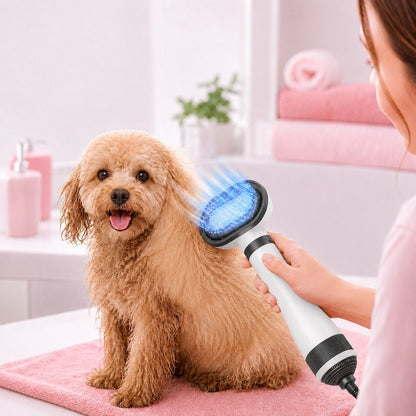 Ortekor 4-in-1 Pet Dryer Brush for After-Bath Grooming, Low-Noise Dog & Cat Hair Dryer Comb for Easier Drying, Brushing & Detangling