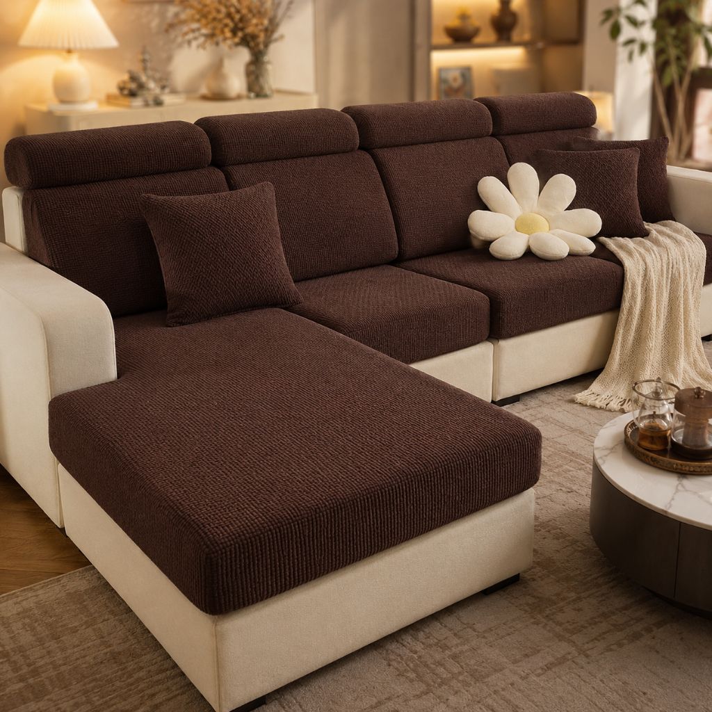 Stretchable Couch Slipcover for Pets – Machine Washable Furniture Protector for Living Room Sofas, Armchairs & Sectionals – 1-4 Seat