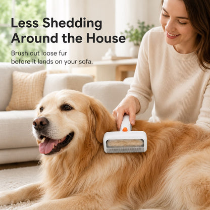 Ortekor Self-Cleaning Pet Grooming & Dematting Brush for Cats & Dogs - At-Home Deshedding Comb for Loose Fur, Tangles & Couch Hair