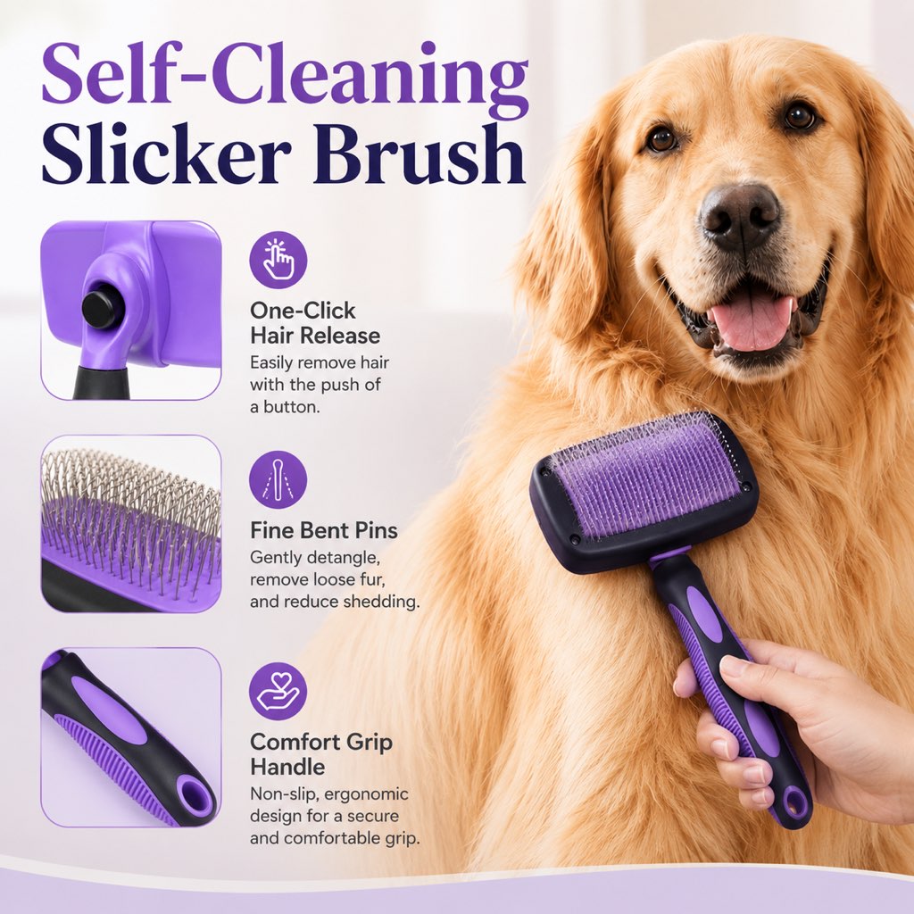 Ortekor 9-Piece Pet Grooming Kit for Dogs & Cats – At-Home Grooming Solution for Shedding, Nail Care & Detangling (Travel-Friendly Case)