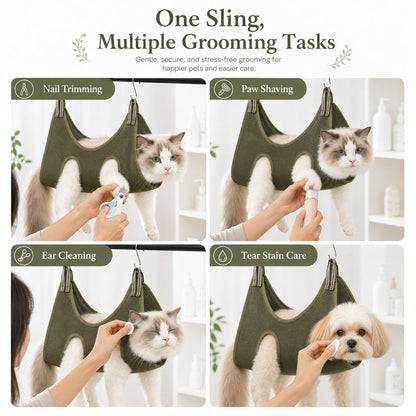 Ortekor Pet Grooming Sling Bag for Cats & Small Dogs - Easier Nail Trims, Paw Care & Bath Time at Home