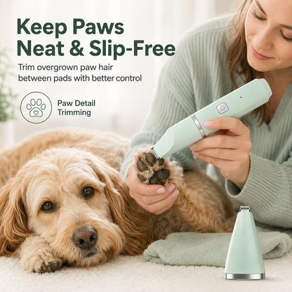 Ortekor 4-in-1 Cordless Pet Grooming Trimmer for Dogs & Cats - At-Home Paw, Face & Body Hair Touch-Ups for Nervous Pets