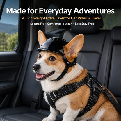Ortekor Lightweight Pet Protective Helmet for Car Rides & Outdoor Adventures - Adjustable Open-Ear Head Guard for Cats & Small Dogs