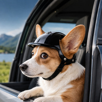 Ortekor Lightweight Pet Protective Helmet for Car Rides & Outdoor Adventures - Adjustable Open-Ear Head Guard for Cats & Small Dogs